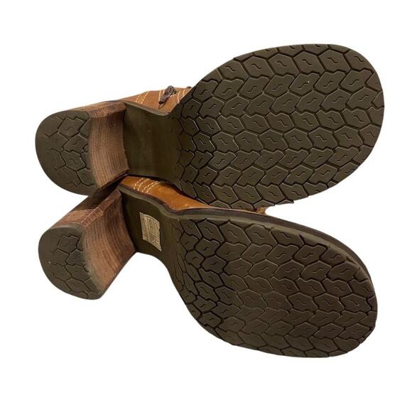 RARE Skechers Women's Vintage Y2K Tan Brown Ankle Boots stacked heel Sz 6 boho - Picture 10 of 11